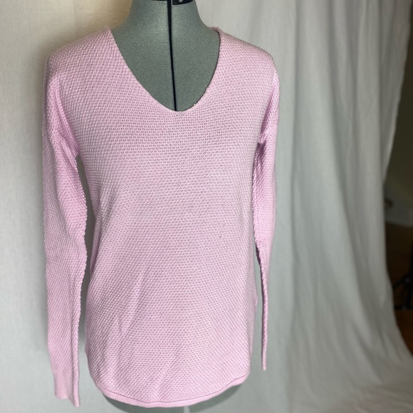 Gap long sleeve pink cotton textured sweater - Picture 2 of 9